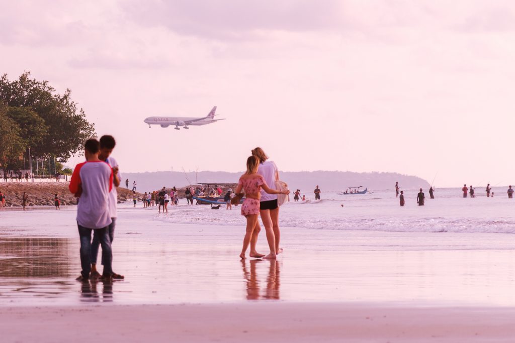 airplane landing in bali