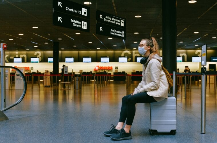 traveler in singapore airport